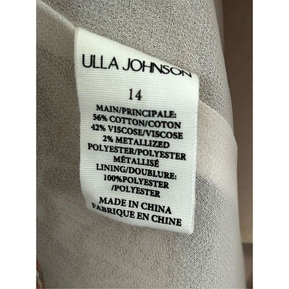 Ulla Johnson Maja Dropped Waist Cotton-Blend Mini Dress Women’s Brown Size 14 - Picture 9 of 10